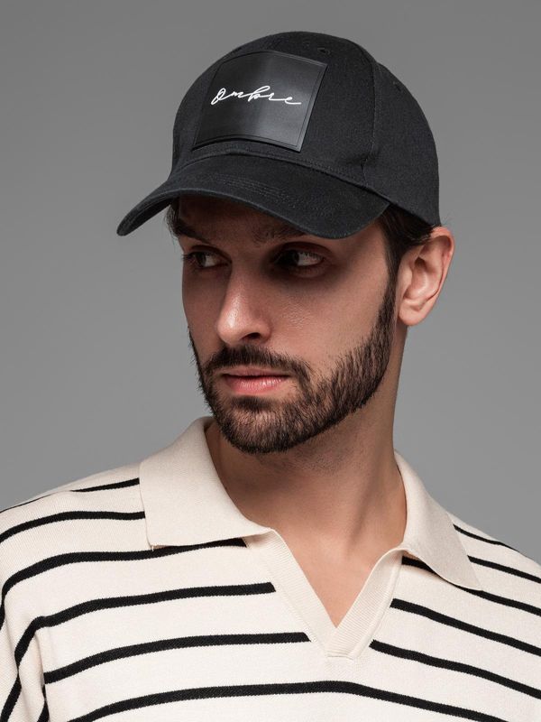 Ombre Ombre Men's baseball cap with visor and large patch - black