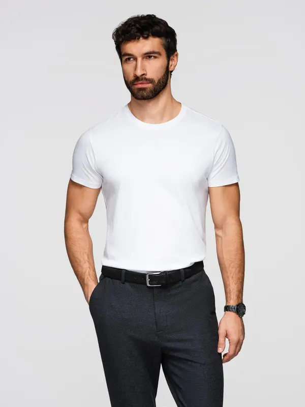 Ombre Ombre Men's BASIC classic cotton T-shirt - white