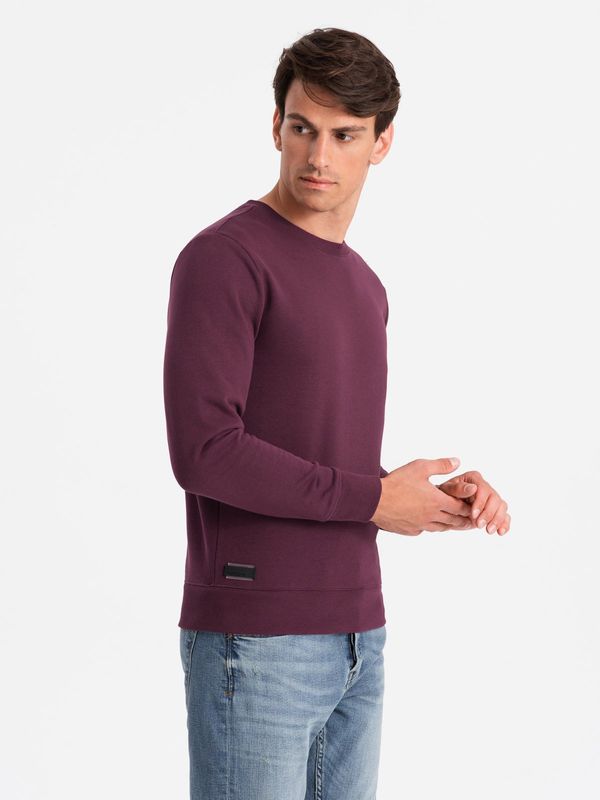 Ombre Ombre Men's BASIC cotton non-stretch sweatshirt - maroon