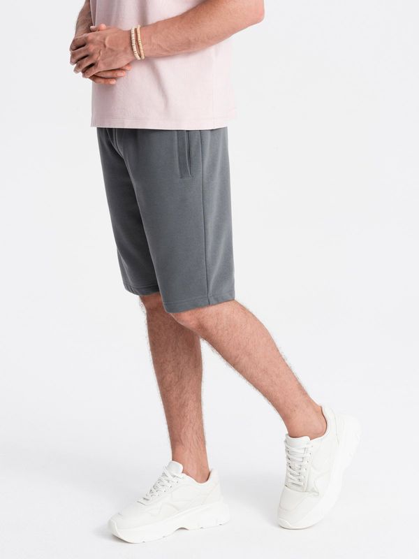 Ombre Ombre Men's BASIC cotton sweat shorts - graphite