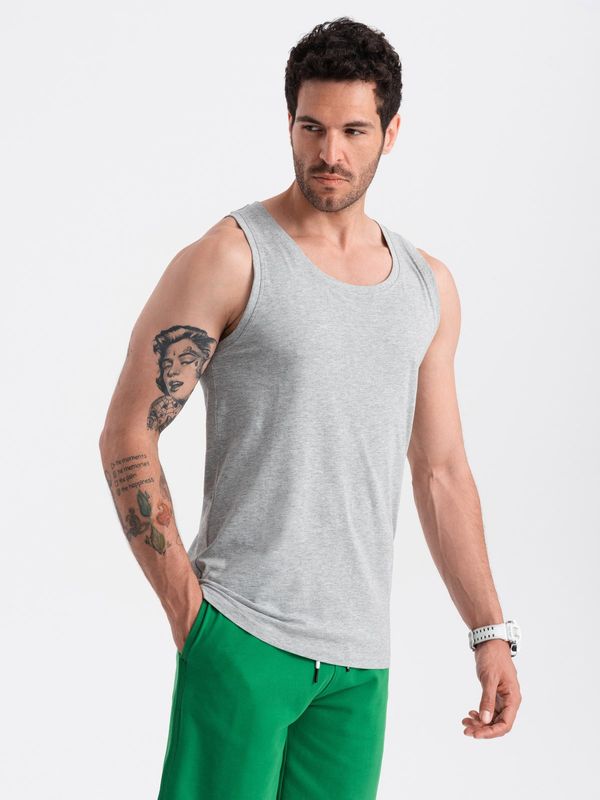 Ombre Ombre Men's BASIC cotton tank top - grey melange