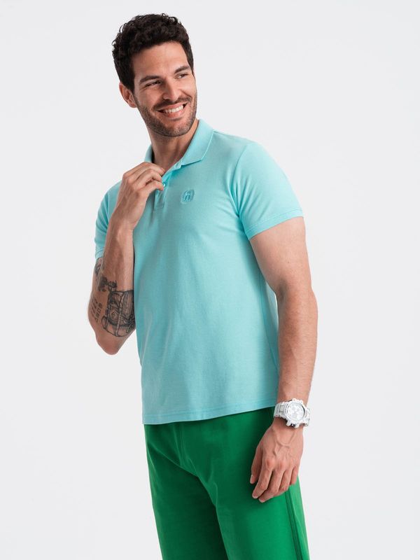 Ombre Ombre Men's BASIC single color pique knit polo shirt - mint