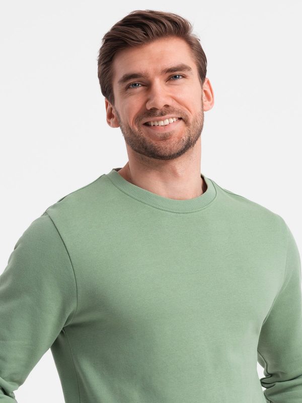 Ombre Ombre Men's BASIC sweatshirt with round neckline - green