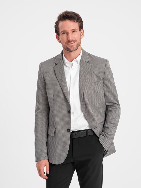 Ombre Ombre Men's casual jacket in delicate check - gray