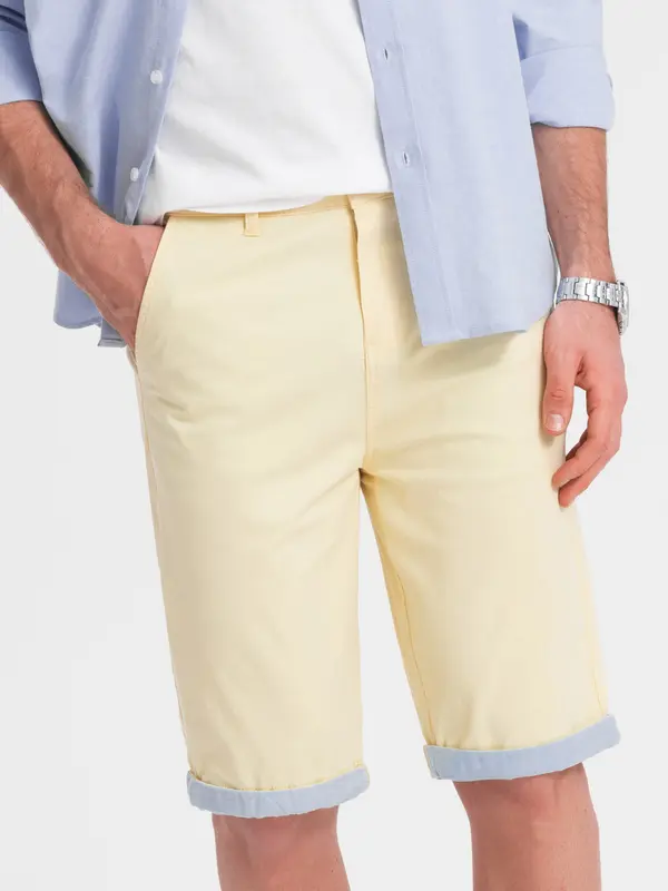 Ombre Ombre Men's chinos shorts with contrasting turn-up