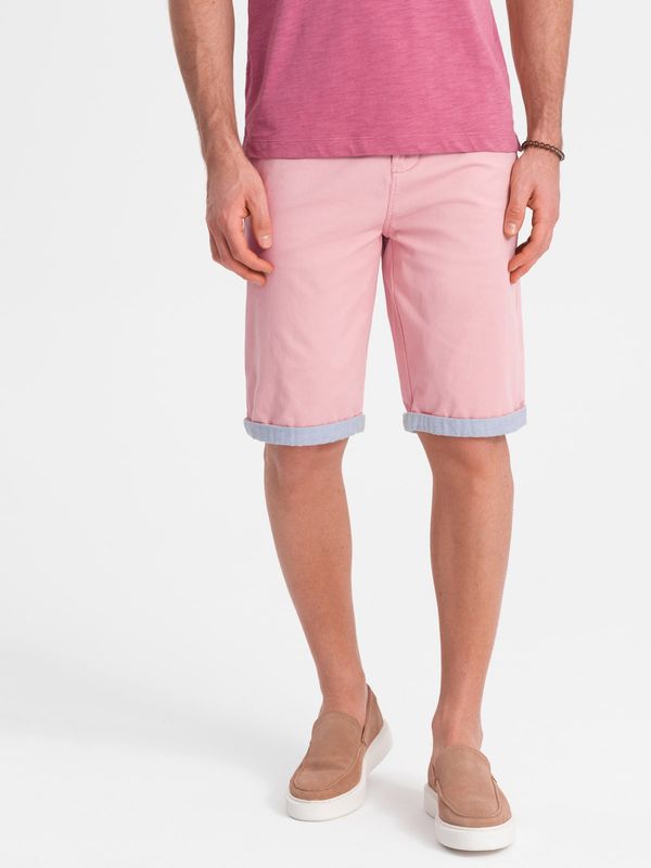 Ombre Ombre Men's chinos shorts with denim trim