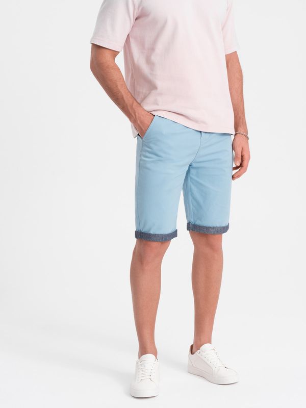 Ombre Ombre Men's chinos shorts with denim trim