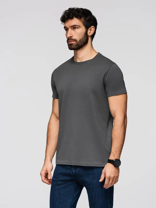 Ombre Ombre Men's classic cotton BASIC T-shirt - graphite