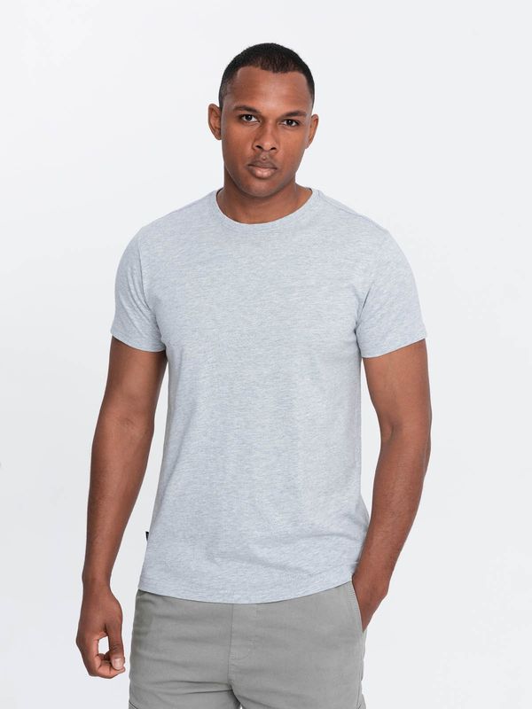 Ombre Ombre Men's classic cotton BASIC T-shirt - grey melange