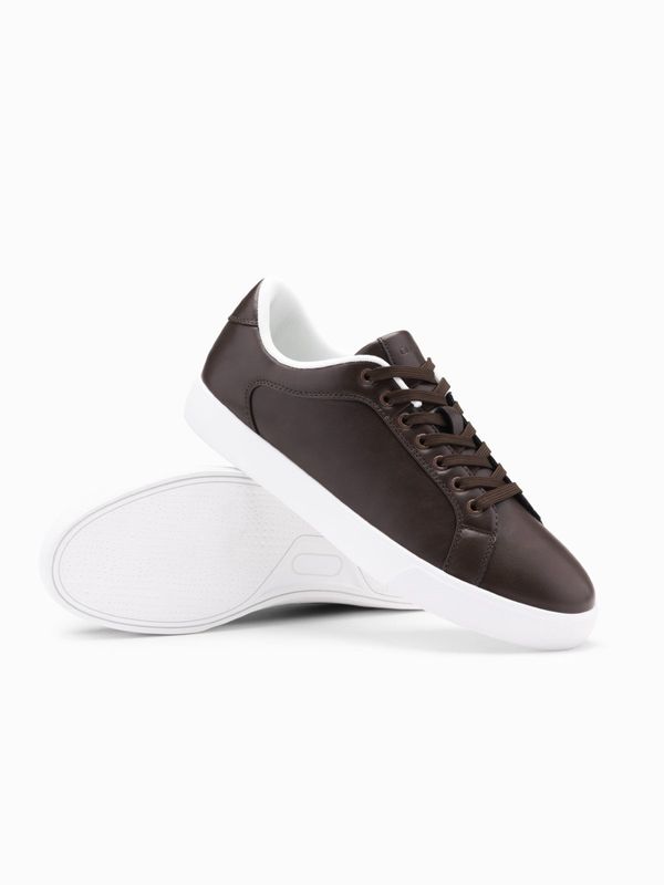 Ombre Ombre Men's classic sneaker shoes with high sole - dark brown