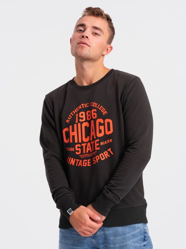 Ombre Ombre Men's collegiate print sweatshirt - dark brown