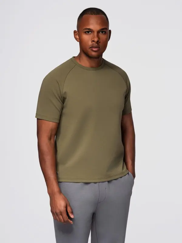 Ombre Ombre Men's COMFORT FIT T-shirt with raglan sleeves - olive