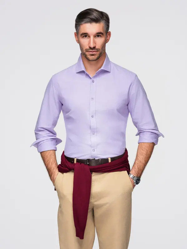 Ombre Ombre Men's cotton pastel oxford shirt - lavender