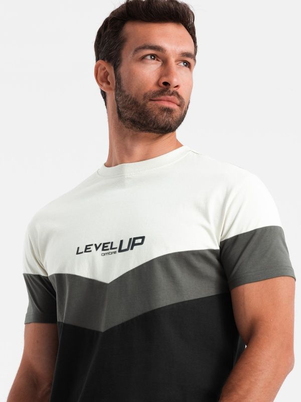 Ombre Ombre Men's cotton tricolor t-shirt with logo