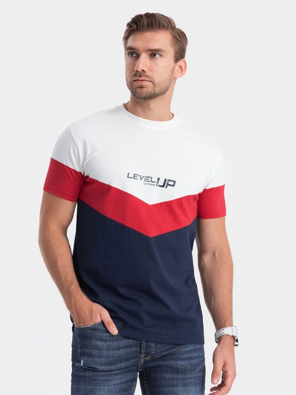 Ombre Ombre Men's cotton tricolor t-shirt with logo