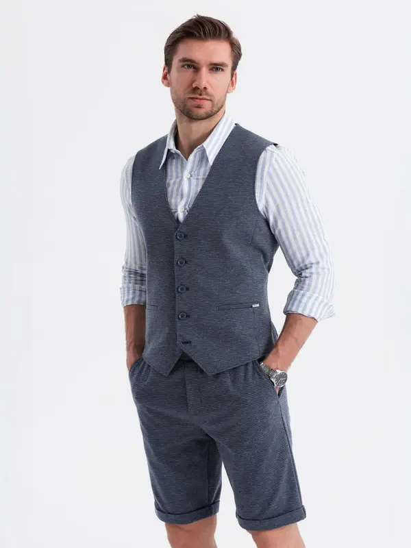 Ombre Ombre Men's elegant set suit vest + shorts