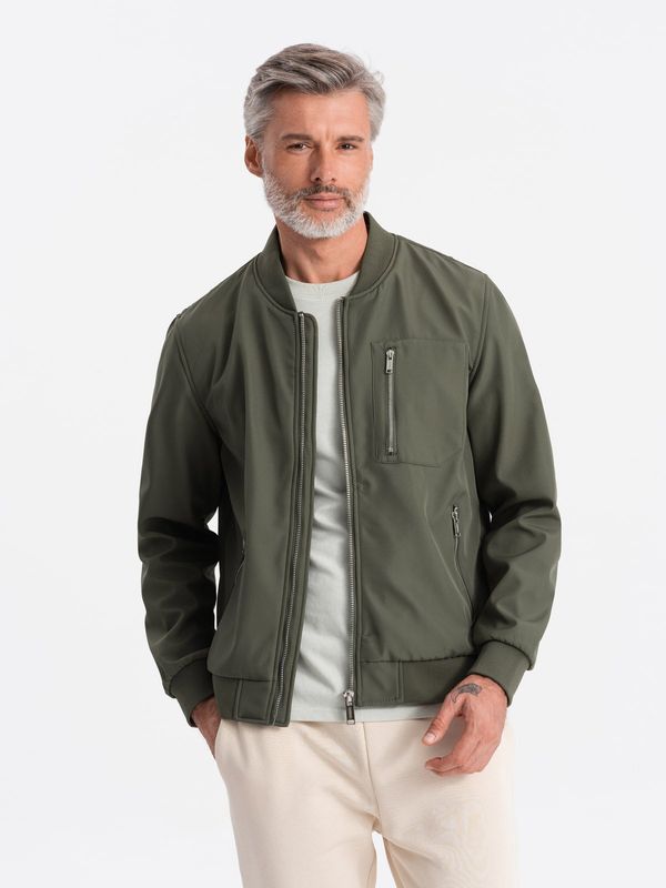 Ombre Ombre Men's fleece bomber jacket