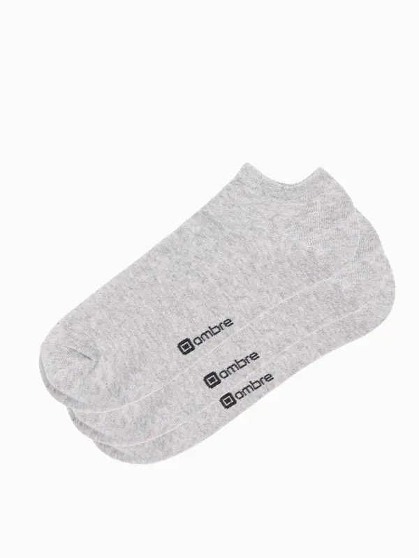 Ombre Ombre Men's foot socks 3-pack - grey melange