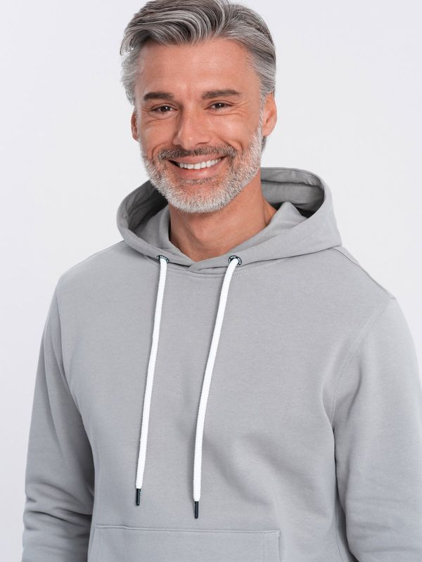 Ombre Ombre Men's kangaroo hooded sweatshirt - gray