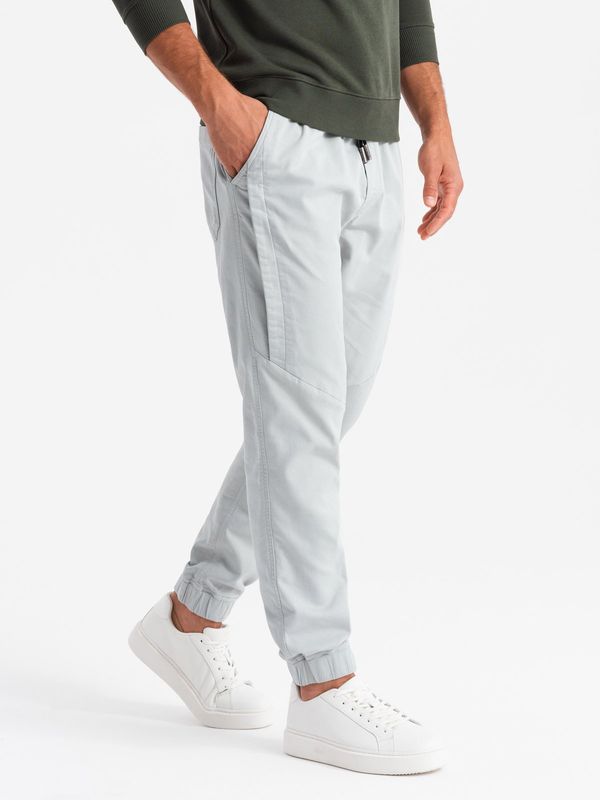 Ombre Ombre Men's knit joggers with pleats - light grey