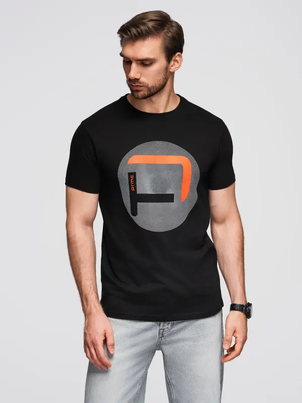 Ombre Ombre Men's large print t-shirt - black