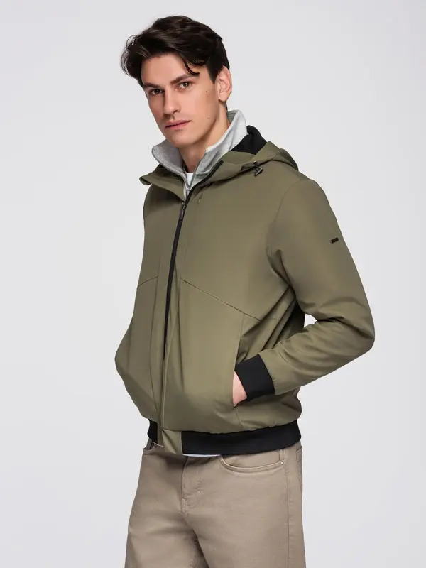 Ombre Ombre Men's lightweight jacket with hood and mesh lining