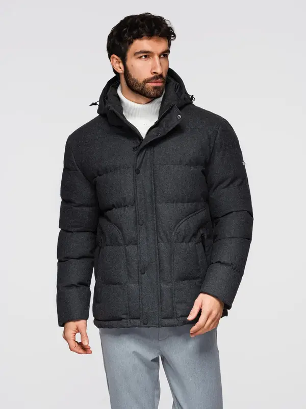 Ombre Ombre Men's lightweight jacket with mesh lining and hood - black