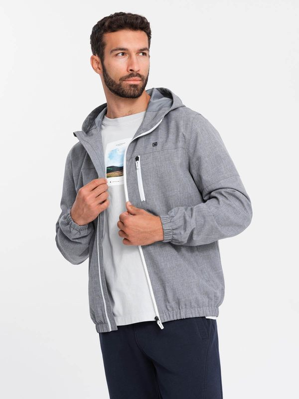 Ombre Ombre Men's lightweight sports jacket with fleece lining - gray