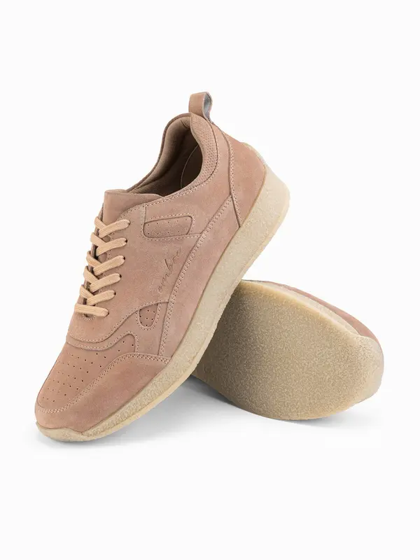 Ombre Ombre Men's lightweight suede sports style sneakers - beige