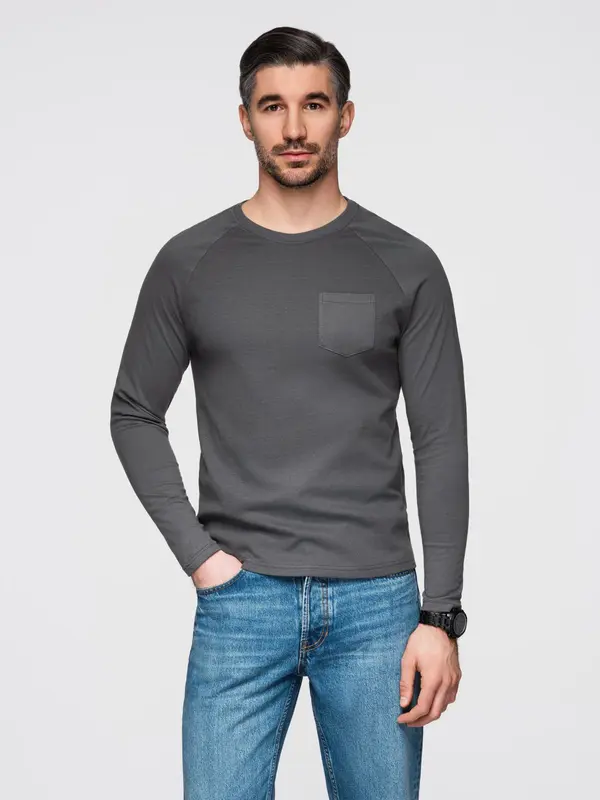 Ombre Ombre Men's longsleeve with "waffle" texture - graphite