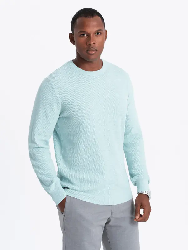 Ombre Ombre Men's mélange structured knit sweater - mint