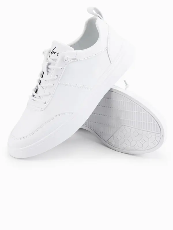 Ombre Ombre Men's monochromatic sports style shoes with stitching - white