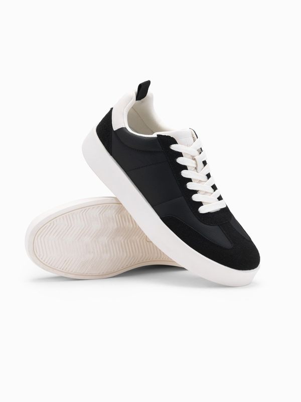 Ombre Ombre Men's old-school sneakers on thick sole - black