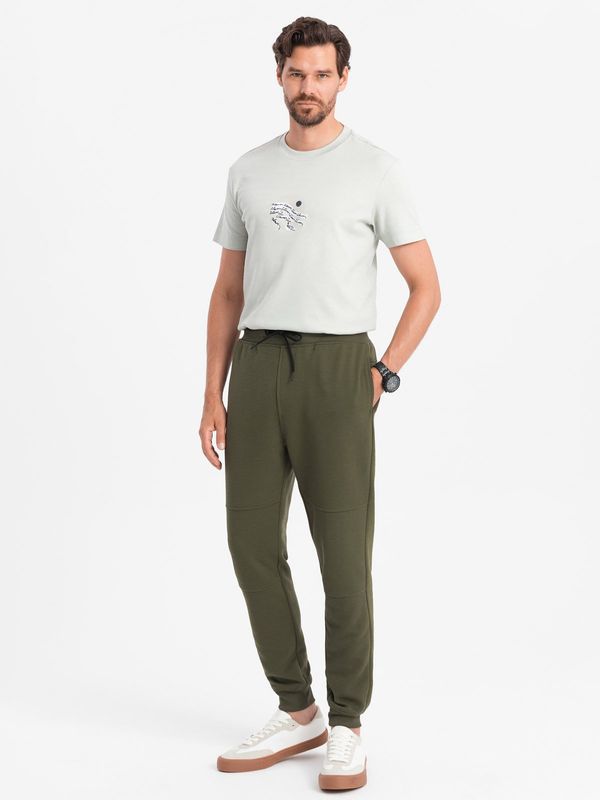 Ombre Ombre Men's ottoman fabric sweatpants - dark olive green