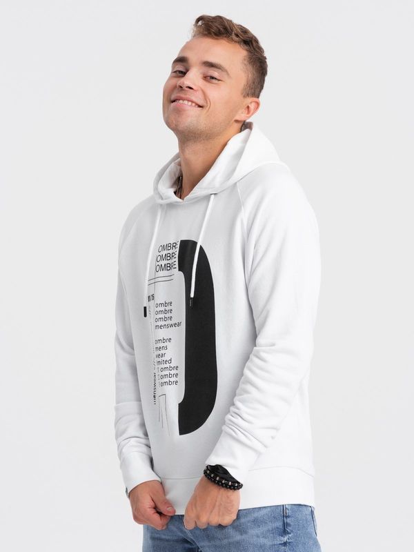 Ombre Ombre Men's printed HOODIE sweatshirt - white