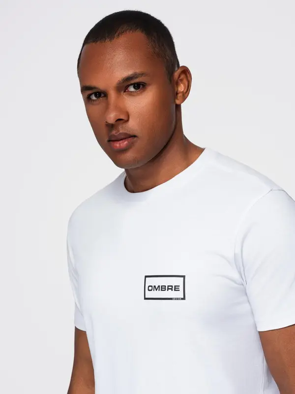 Ombre Ombre Men's REGULAR cut printed knit shirt - white