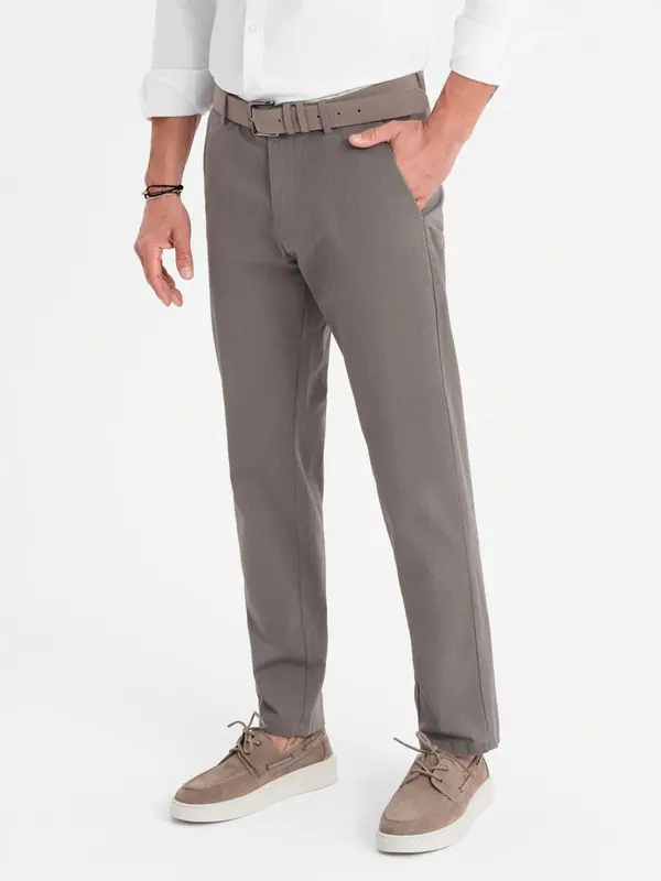 Ombre Ombre Men's REGULAR FIT chino pants with fine texture - gray