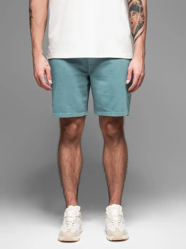 Ombre Ombre Men's RELAXED FIT athleisure style short sweat shorts - turquoise