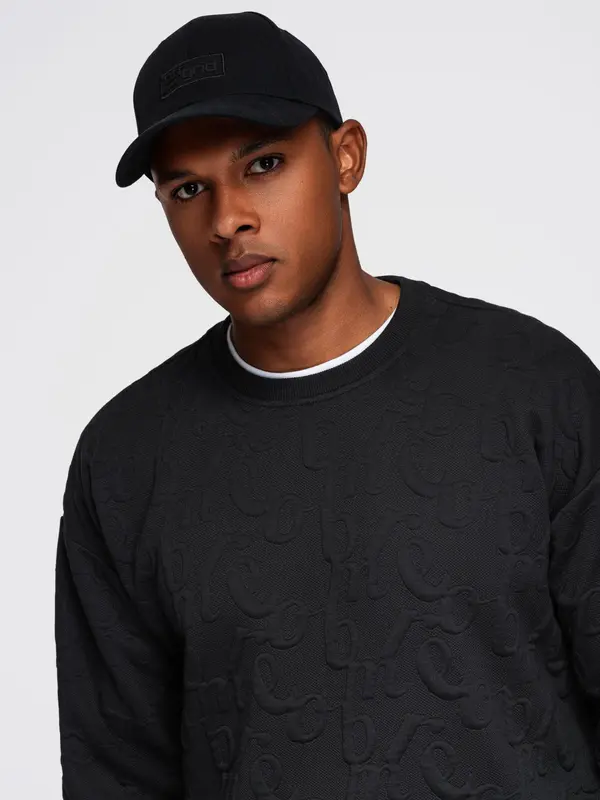 Ombre Ombre Men's RELAXED FIT sweatshirt with embossed letters - black