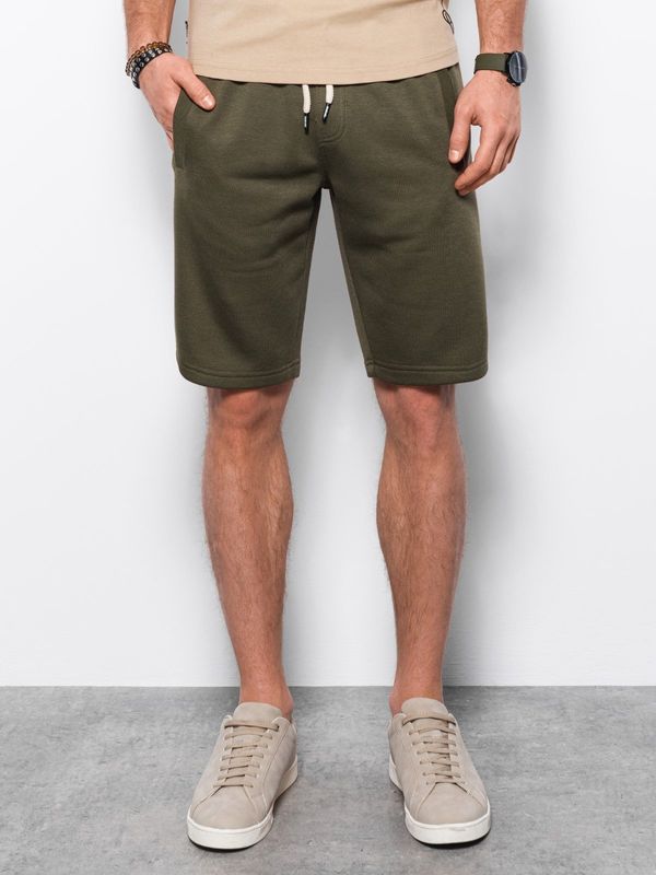 Ombre Ombre Men's short shorts with pockets - dark olive