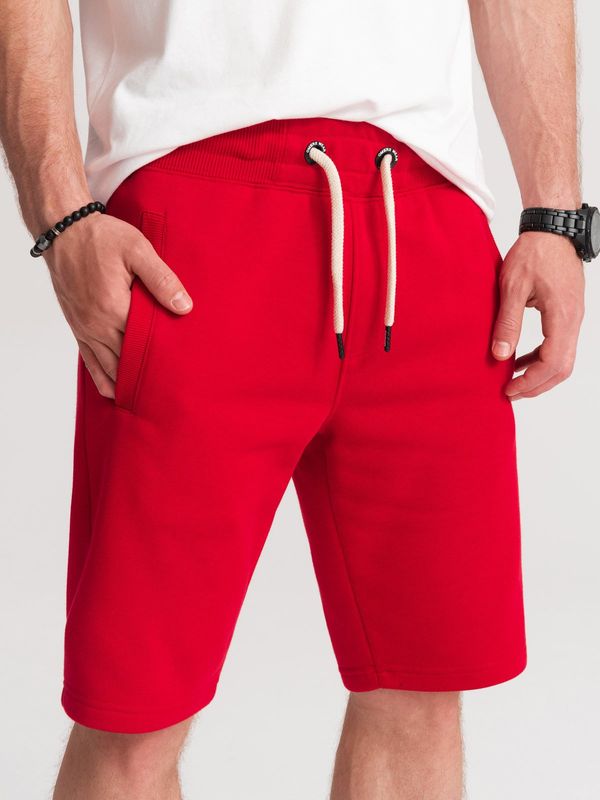 Ombre Ombre Men's short shorts with pockets - red