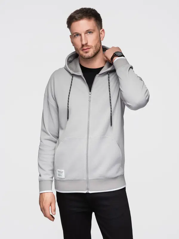 Ombre Ombre Men's softly structured hooded sweatshirt - grey