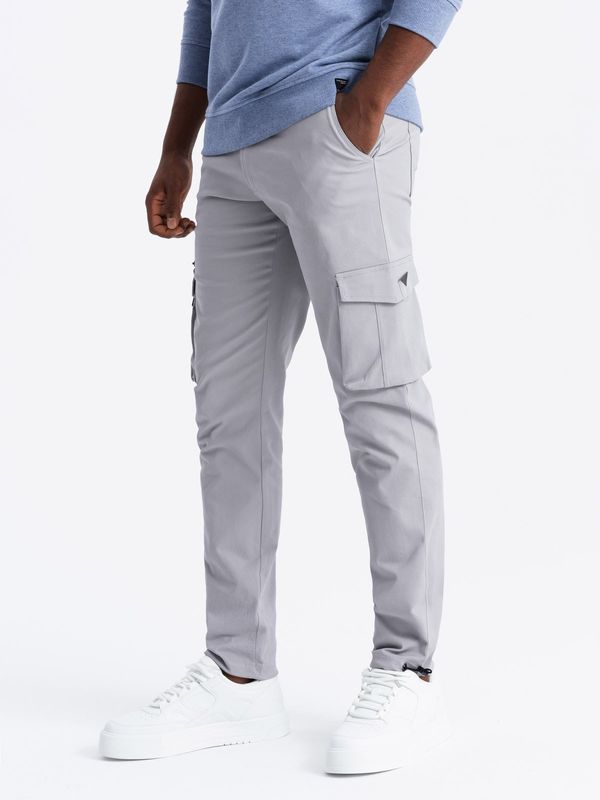 Ombre Ombre Men's STRAIGHT LEG cargo pants with triangle pocket pin - gray