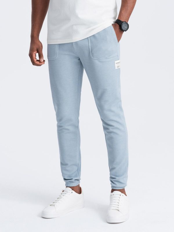 Ombre Ombre Men's structured knit sweatpants - light blue