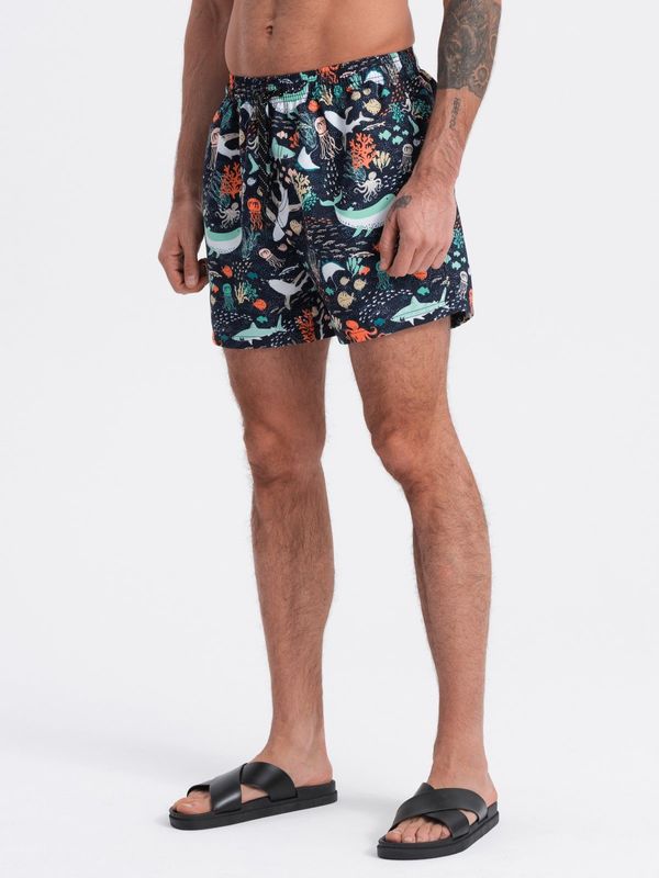 Ombre Ombre Men's swim shorts in fish - dark blue