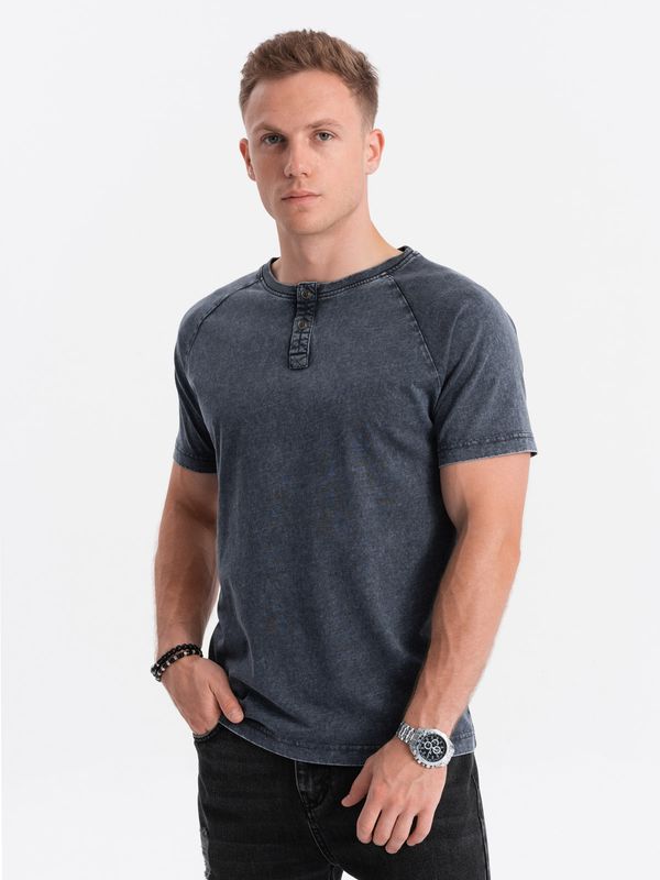 Ombre Ombre Men's T-shirt with henley neckline