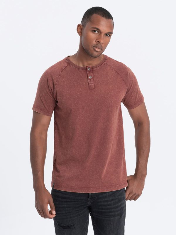 Ombre Ombre Men's t-shirt with henley neckline