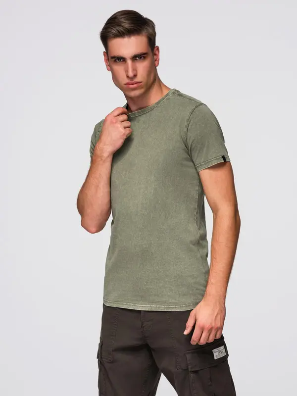 Ombre Ombre Men's t-shirt with wash effect - olive