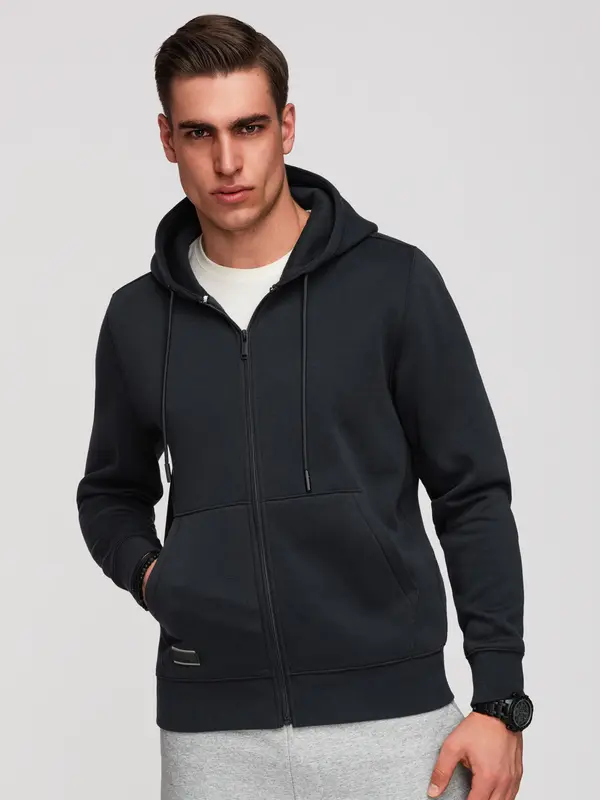 Ombre Ombre Men's unbuttoned BASIC sweatshirt - black