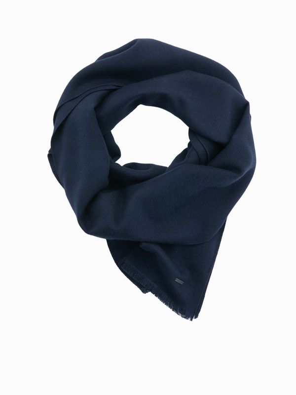 Ombre Ombre Monochrome men's scarf with tassels - navy blue